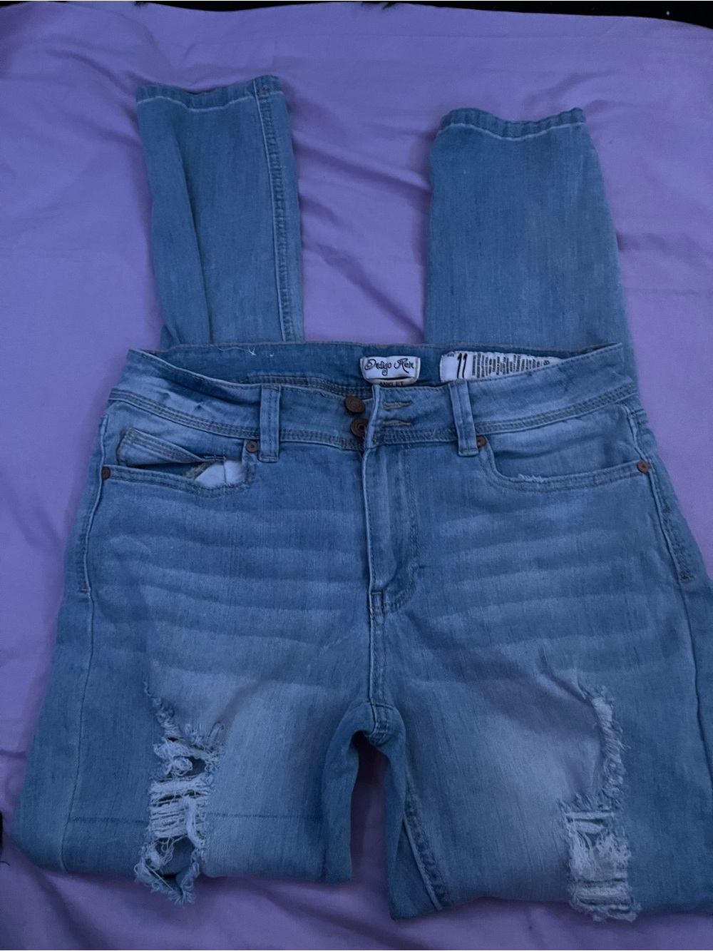 dELiA*s Light Blue Distressed Skinny Jeans - Picture 1 of 2